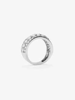 Anillo de oro blanco de 18K con 43 diamantes en talla brillante con un total de 1,97 cts