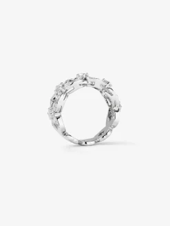 Anillo de oro blanco de 18K con 45 diamantes en talla brillante con un total de 1,05 cts