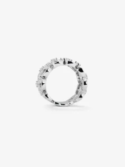 Anillo de oro blanco de 18K con 97 diamantes en talla brillante con un total de 1,14 cts