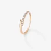 Anillo de oro rosa de 18K con 11 diamantes en talla brillante con un total de 0,1 cts