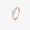 Anillo de oro rosa de 18K con 4 diamantes en talla brillante con un total de 0,25 cts
