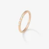 Anillo de oro rosa de 18K con 3 diamantes en talla brillante con un total de 1,4 cts