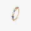 Anillo de oro rosa de 18K con zafiro multicolor
