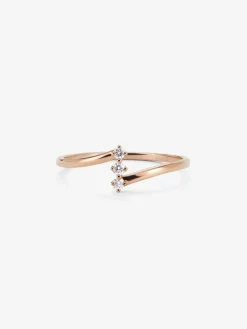 Anillo de oro rosa de 18K con diamantes