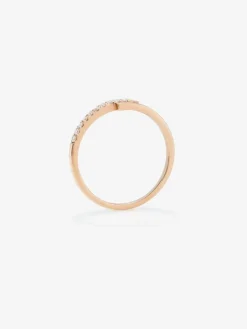 Anillo de oro rosa de 18K con 11 diamantes en talla brillante con un total de 0,1 cts