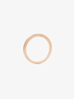 Anillo de oro rosa de 18K con 5 diamantes en talla brillante con un total de 0,05 cts