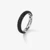 Anillo de plata 925 con 67 espinelas negras en talla brillante
