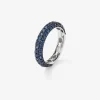 Anillo de plata 925 con 70 zafiros azules en talla brillante con un total de 1,85 cts