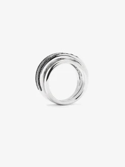 Anillo de plata 925 con pavé de espinelas negras