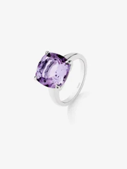 Anillo de plata con amatista morada