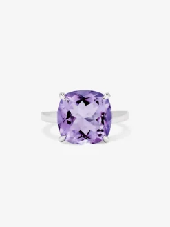 Anillo de plata con amatista morada
