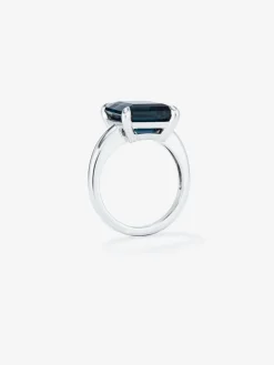 Anillo de plata con piedra topacio azul London