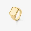 Anillo de sello grande de oro amarillo de 18K