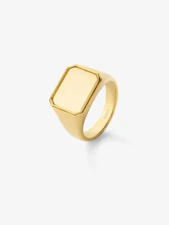 Anillo de sello grande de oro amarillo de 18K