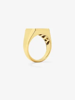 Anillo de sello grande de oro amarillo de 18K