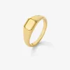 Anillo de sello peque&ntilde;o de oro amarillo de 18K