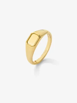 Anillo de sello peque&ntilde;o de oro amarillo de 18K