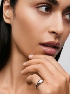 Anillo de sello peque&ntilde;o de plata 925