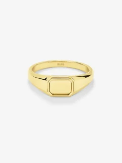 Anillo de sello peque&ntilde;o de oro amarillo de 18K