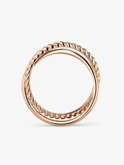 Anillo doble cruzado de oro rosa de 18kt