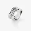 Anillo multibrazo cruzado de plata 925