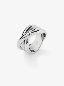 Anillo multibrazo cruzado de plata 925