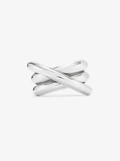 Anillo multibrazo cruzado de plata 925