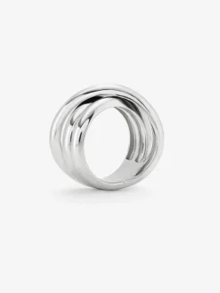 Anillo multibrazo cruzado de plata 925