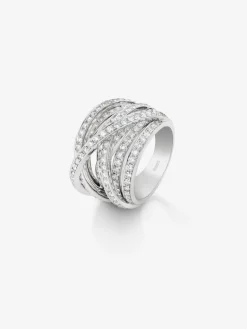 Anillo multibrazo de oro blanco de 18K con 185 diamantes en talla brillante con un total de 2,67 cts