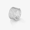 Anillo multibrazo de oro blanco de 18K con 80 diamantes en talla brillante con un total de 0,8 cts