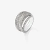 Anillo multibrazo de oro blanco de 18K con 101 diamantes en talla brillante con un total de 1,2 cts