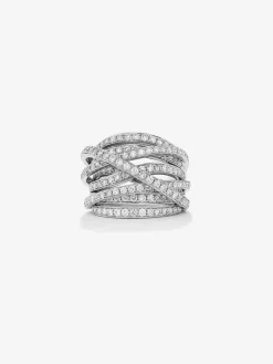 Anillo multibrazo de oro blanco de 18K con 185 diamantes en talla brillante con un total de 2,67 cts