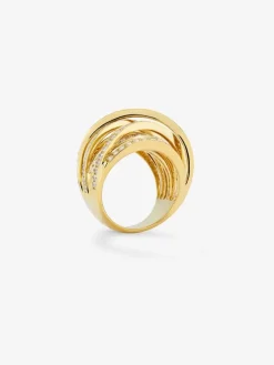 Anillo multibrazo de oro amarillo de 18K con 185 diamantes en talla brillante con un total de 2,62 cts