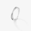 Anillo soble de oro blanco de 18K de diamantes