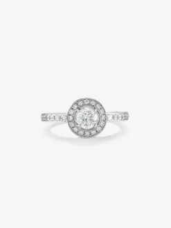 Anillo solitario de compromiso de oro blanco de 18kt con diamante central de 0,40cts