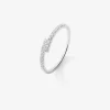 Anillo tú y yo de oro blanco 18K con 22 diamantes en talla brillante con un total de 0,18 cts
