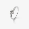 Anillo tú y yo de oro blanco de 18K con 10 diamantes en talla brillante con un total de 0,4 cts