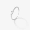 Anillo tú y yo de oro blanco de 18K con 11 diamantes en talla brillante con un total de 0,1 cts