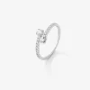 Anillo Tú y Yo de oro blanco de 18K con 20 diamantes en talla brillante con un total de 0,49 cts