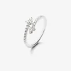 Anillo tú y yo de oro blanco de 18K con 22 diamantes en talla brillante con un total de 0,17 cts