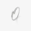 Anillo tú y yo de oro blanco de 18K con 10 diamantes en talla brillante con un total de 0,2 cts