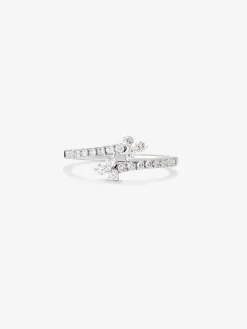Anillo tú y yo de oro blanco de 18K con 22 diamantes en talla brillante con un total de 0,17 cts