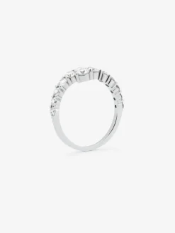 Anillo tú y yo de oro blanco de 18K con diamantes blancos en talla brillante de 1,15 cts