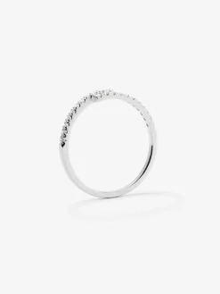 Anillo tú y yo de oro blanco 18K con 22 diamantes en talla brillante con un total de 0,18 cts