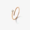 Anillo tú y yo de oro rosa de 18K con diamante blanco en talla brillante
