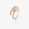 Anillo tú y yo de oro rosa de 18K con 41 diamantes en talla brillante con un total de 0,26 cts