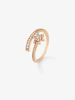 Anillo tú y yo de oro rosa de 18K con 41 diamantes en talla brillante con un total de 0,26 cts