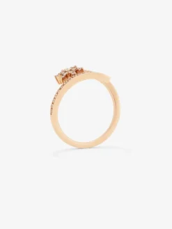 Anillo tú y yo de oro rosa de 18K con 41 diamantes en talla brillante con un total de 0,26 cts
