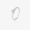 Anillo tipo solitario de oro blanco de 18K con diamante blanco en talla brillante de 0,2 cts