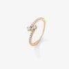 Anillo tu y yo de oro rosa de 18K con diamantes